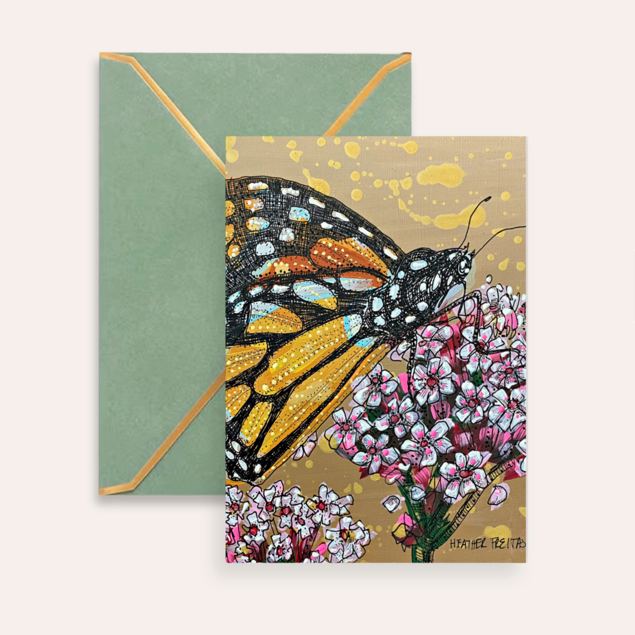 Citrine Monarch Fine Art Greeting Card