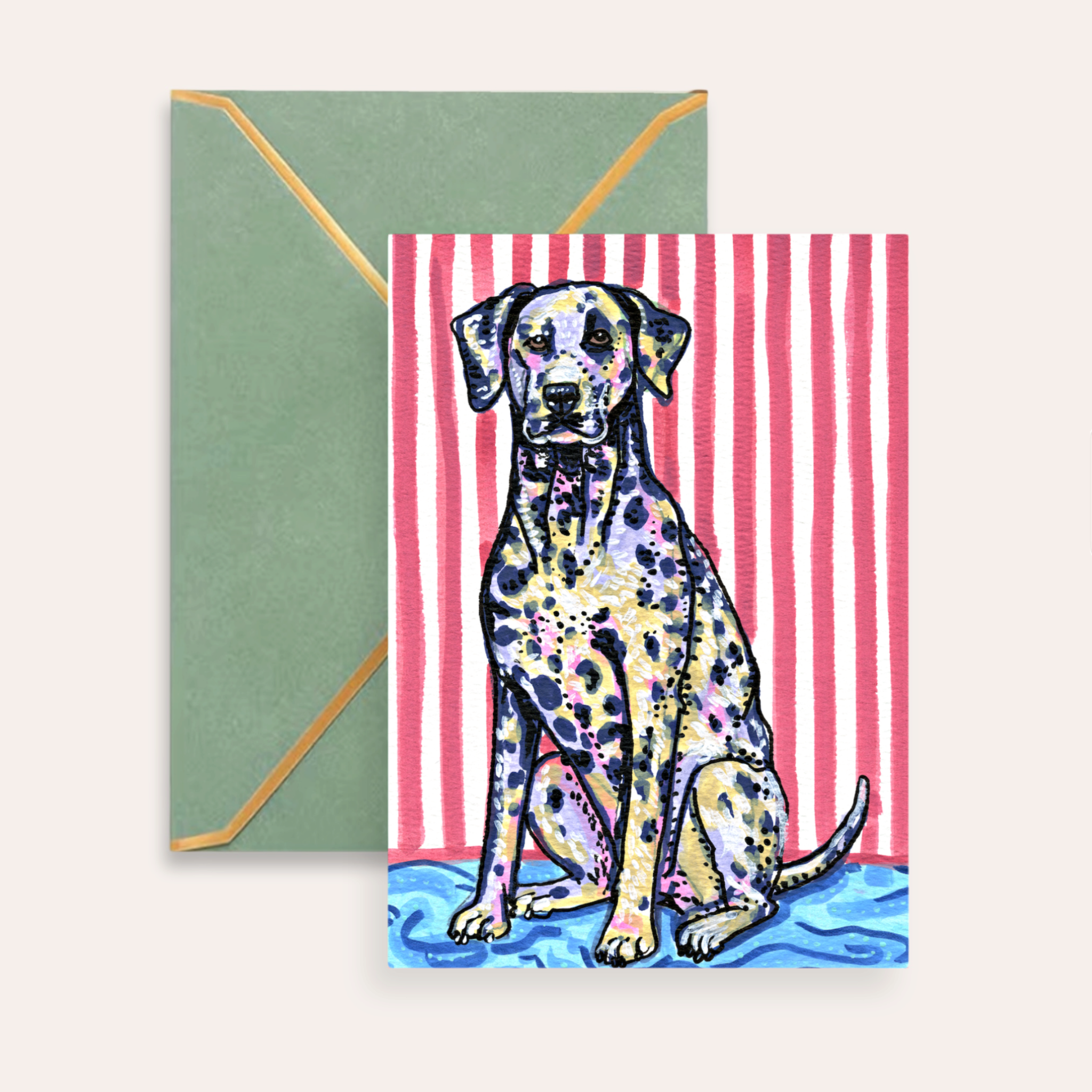 Dalmatian Dog Fine Art Greeting Card