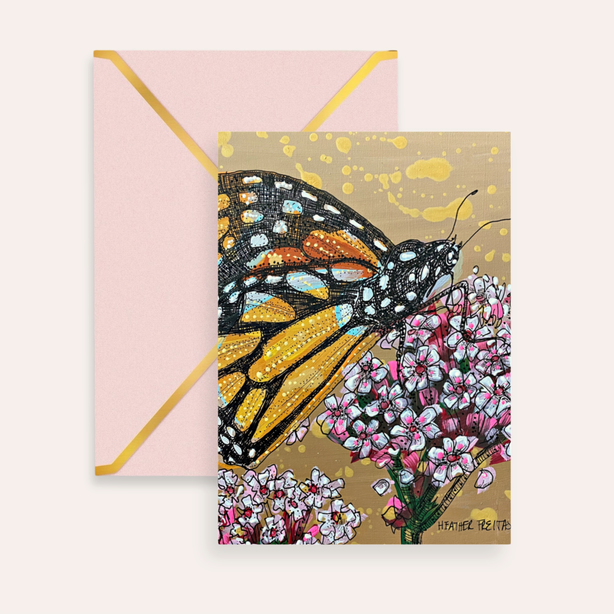Citrine Monarch Fine Art Greeting Card