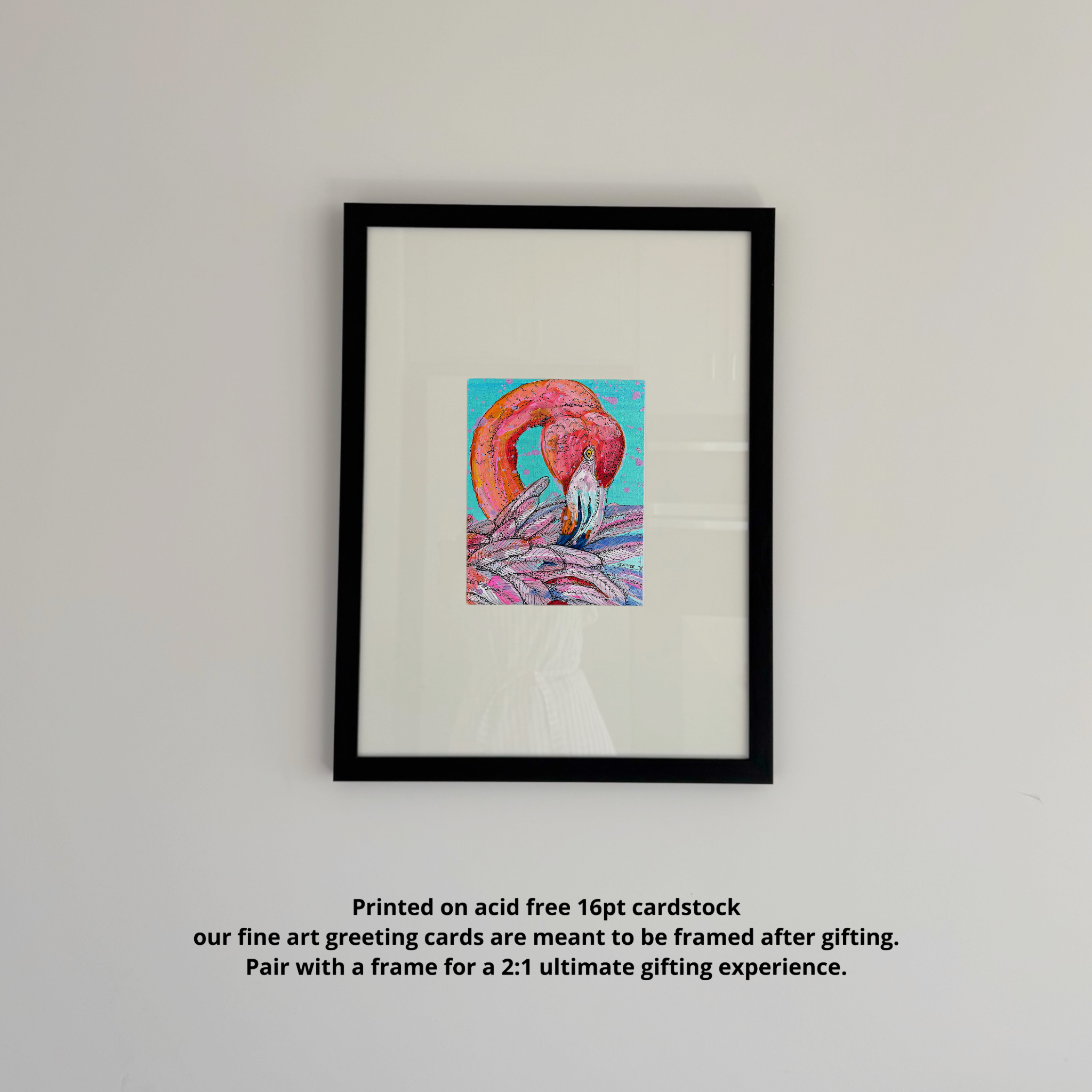 Garnet Flamingo Fine Art Greeting Card