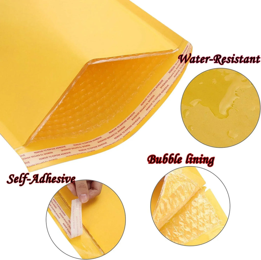 Kraft Bubble Mailers  Self Seal Adhesive Shipping Bags, Cushioning Padded Envelopes for Shipping, Mailing, Packaging