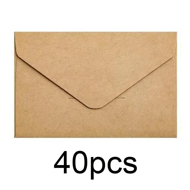 20/40/80PCS Classical White Black Kraft Blank Mini Paper Window Envelopes Wedding Invitation Envelope Gift Envelope